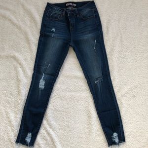 Fashion Nova cut off destroyed jean.